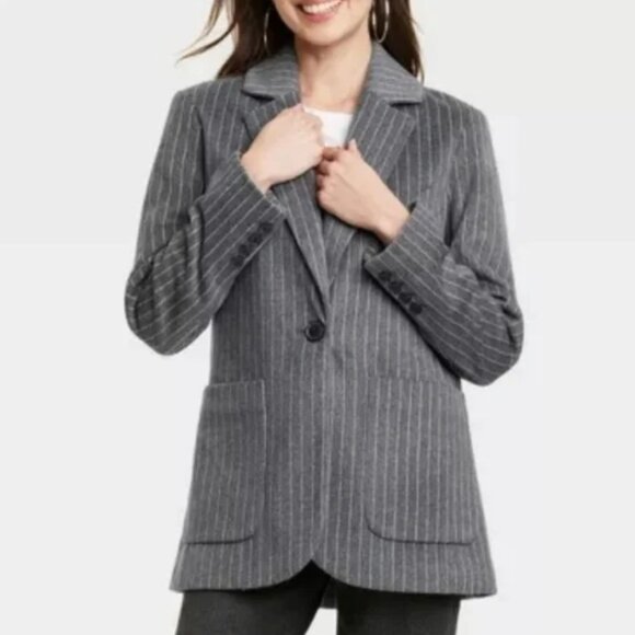 Target Jackets & Blazers - NWT! Target University Thread Gray & White Pinstripe Blazer Jacket. Extra Large